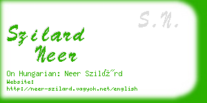 szilard neer business card